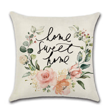 Load image into Gallery viewer, Home Sweet Home Flower Wreath Spring Pillow Cover
